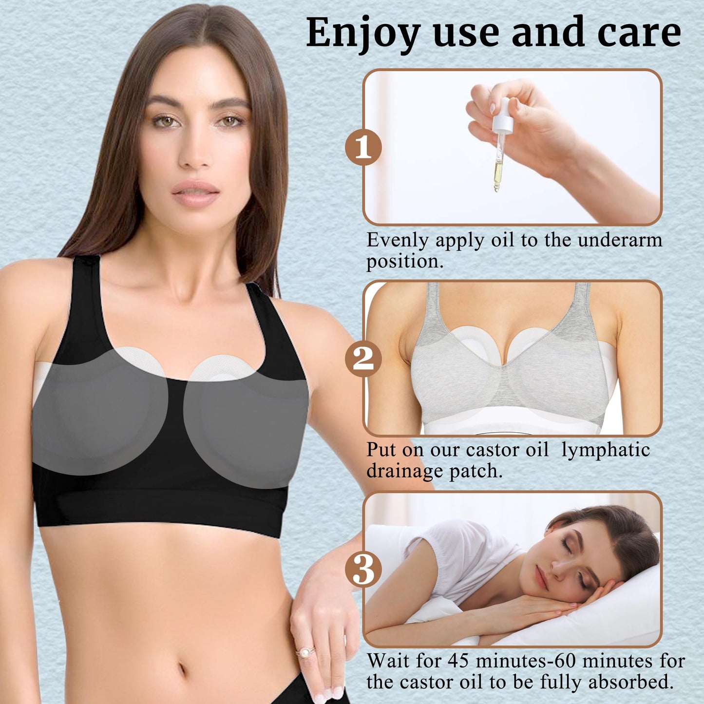 10 Castor Oil Packs for Women - Soft Cotton Breast Nursing Pads, Anti Leak (Oil Not Included)