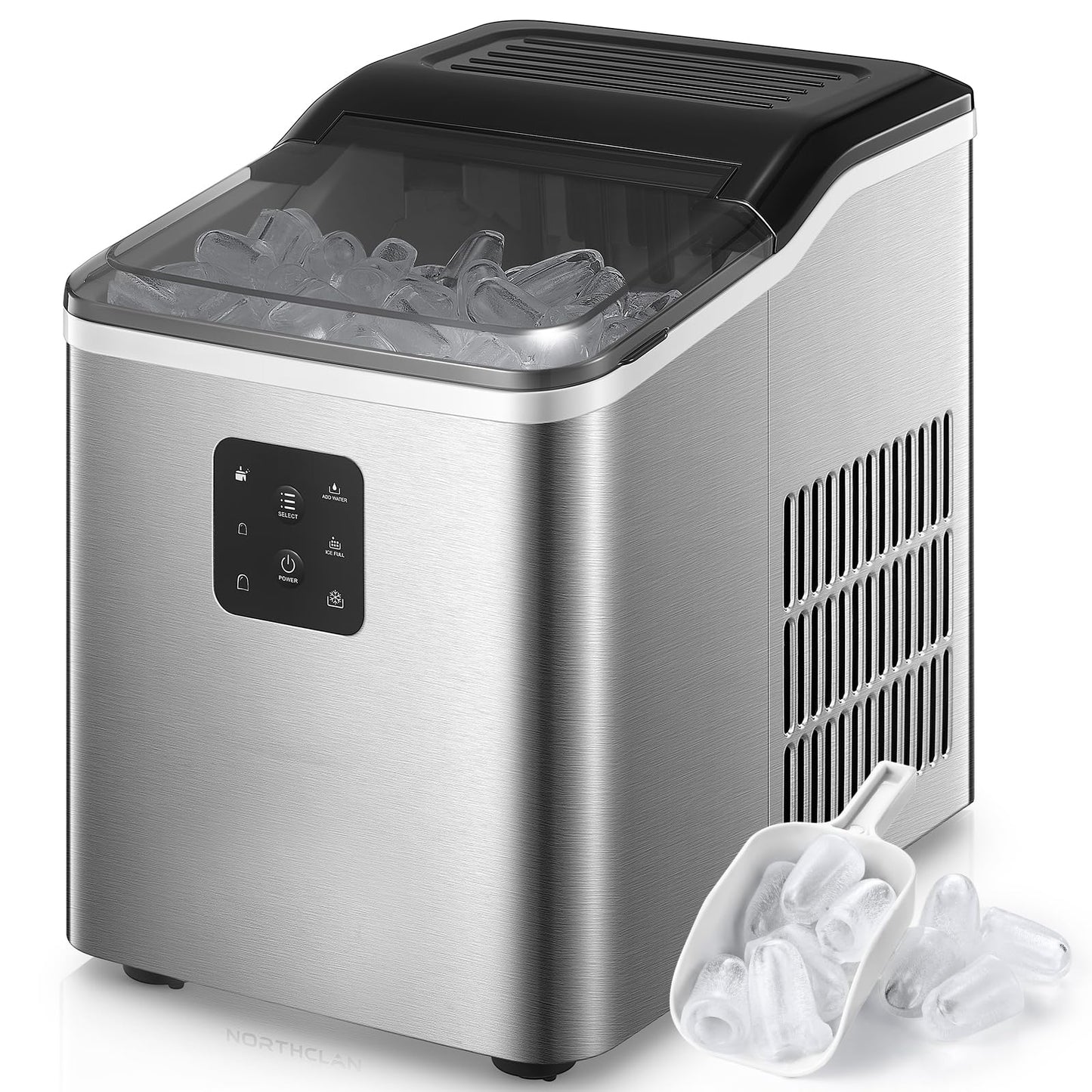 Countertop Ice Maker Machine πΊππππππππ πΊππππ, 9 Bullet Ice in 6 Mins, πππππ 24h, Self-Clean, 2 Ice Sizes, LCD Display, Portable Ice Maker w/Ice Scoop & Basket, Home/Kitchen/Office