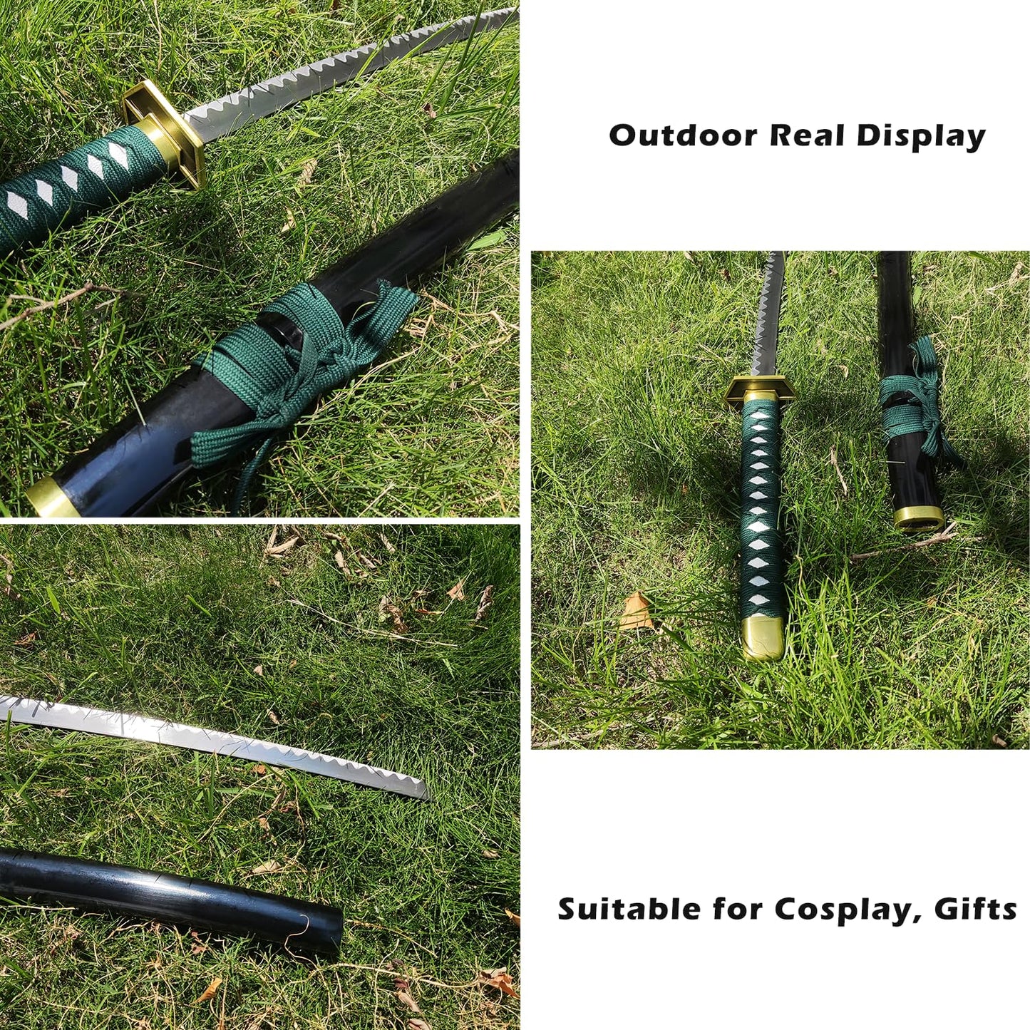 COSWOR 40.5" Carbon Steel Sosuke Aizen Katana Kyoka Suigetsu Samurai Sword for Performance Props, Cosplay