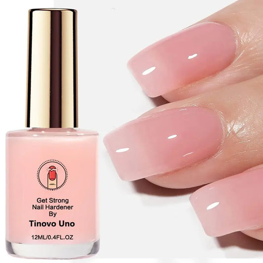 12ML Get Strong Nail Strengthener, Natural Pink LED Gel Polish, Fast Drying &amp; Long Lasting Glossy Finish, Nail Care Solution for Weak &amp; Thin Nails