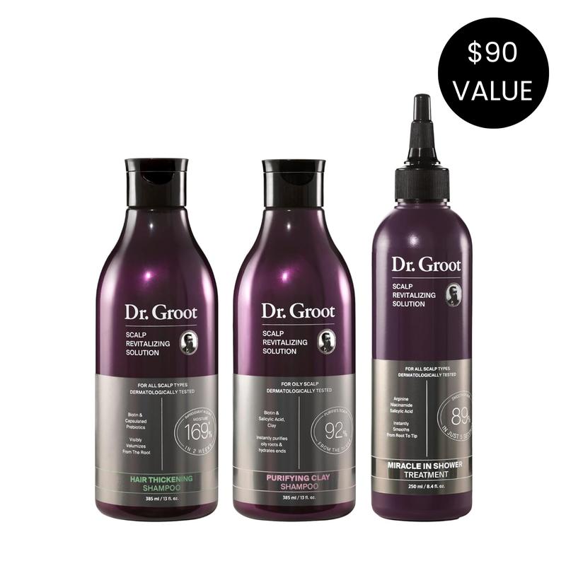 Dr. Groot Hair & Scalp Reset Bundle Conditioner Haircare for Fuller Hair Hydrate Shampoo
