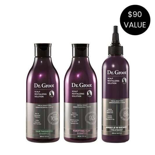 Dr. Groot Hair & Scalp Reset Bundle Conditioner Haircare for Fuller Hair Hydrate Shampoo