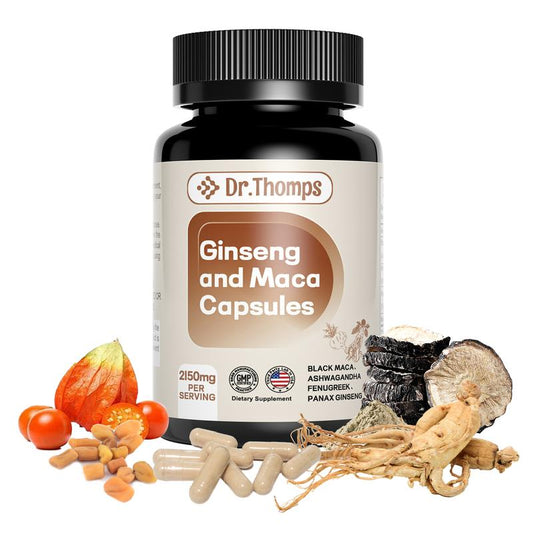 Dr. Thomps 4-in-1 Organic Maca Root Capsules with Ashwagandha, Fenugreek &amp; Ginseng | Energy &amp; Hormone Balance for Men &amp; Women | 120  Vegan Capsules