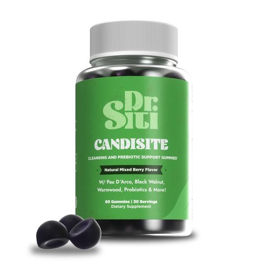 Candisite | Candida and Detox Support Gummies | 10-in-1 Advanced Formula with Black Walnut, Pau D’Arco, &amp; Wormwood | Non-GMO | 60 Gummies Healthcare Fitness