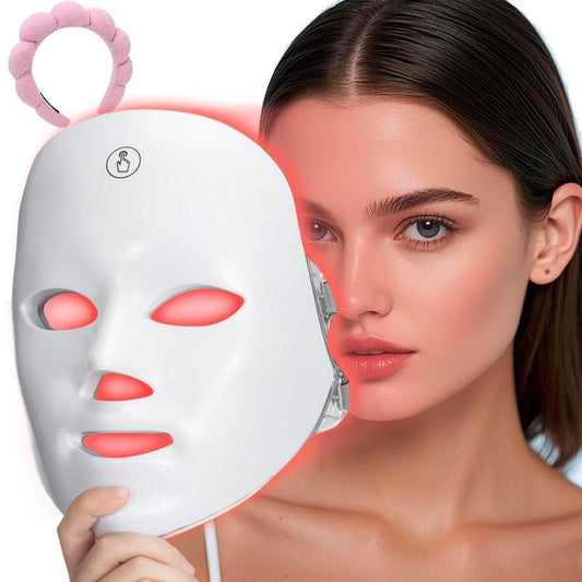 Mother's Day Gift, Rechargeable Facial Mask, 1 Count Summer Makeup, 7 Color LED Beauty Mask, Led Facial Light, Comfort Skin Care Mask Facial Beauty Massagers, Ideal Gift for Women, 2024 Personal Skincare Products, Skincare