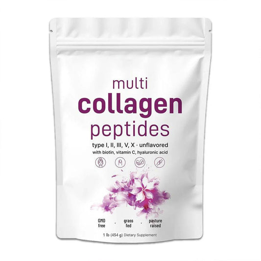 Multi Collagen Peptides Powder - Hydrolyzed (Type I, II, III, V, and X collagen)