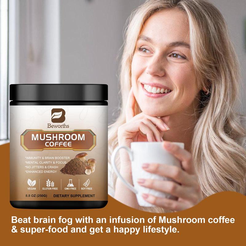 10-in-1 Mushroom Coffee Blend - 8.82oz per Bottle, Add to Coffee,Tea or Any Drinks Beverage mushroom supplement