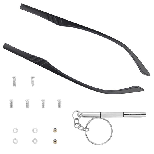 1 Pair Black TR90 Plastic Frame Eyeglass Arms Single Teeth Convex Teeth Universal Glasses and Sunglasses Replacement Temple 5mm Width