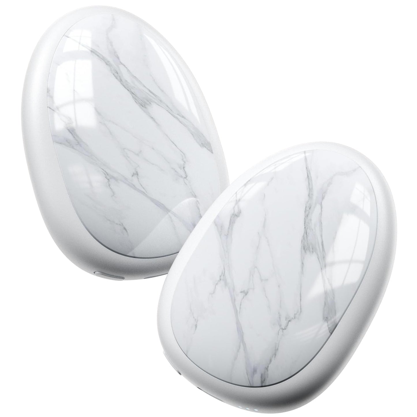 Hand Warmers Rechargeable 2 Pack, AI Temperature Control Electric Handwarmers, Stone Shape Portable Pocket Heater, Great Gift for Christmas Hunting, Golf, Camping White