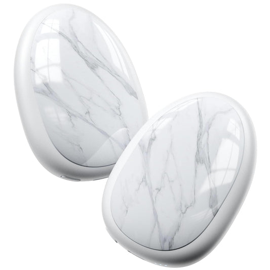 Hand Warmers Rechargeable 2 Pack, AI Temperature Control Electric Handwarmers, Stone Shape Portable Pocket Heater, Great Gift for Christmas Hunting, Golf, Camping White