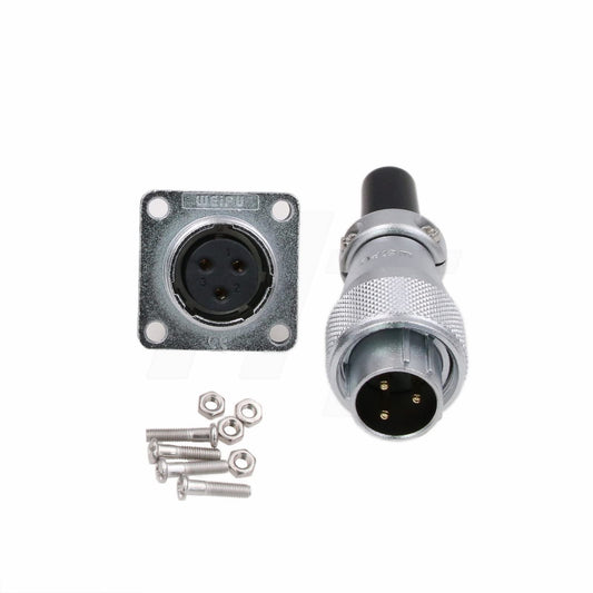 HangTon WS16 3 Pin Aviation Circular Metal Connector Male Female 10A Plug Socket Heavy Duty Industrial Power AC Solar Automotive Outdoor Application 14awg