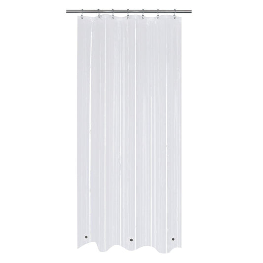 Mrs Awesome Small Stall Shower Curtain Liner 36 x 72 inch, PEVA 8G Thick & Heavy Duty, 3 Bottom Magnets, Waterproof, 36x72, Clear