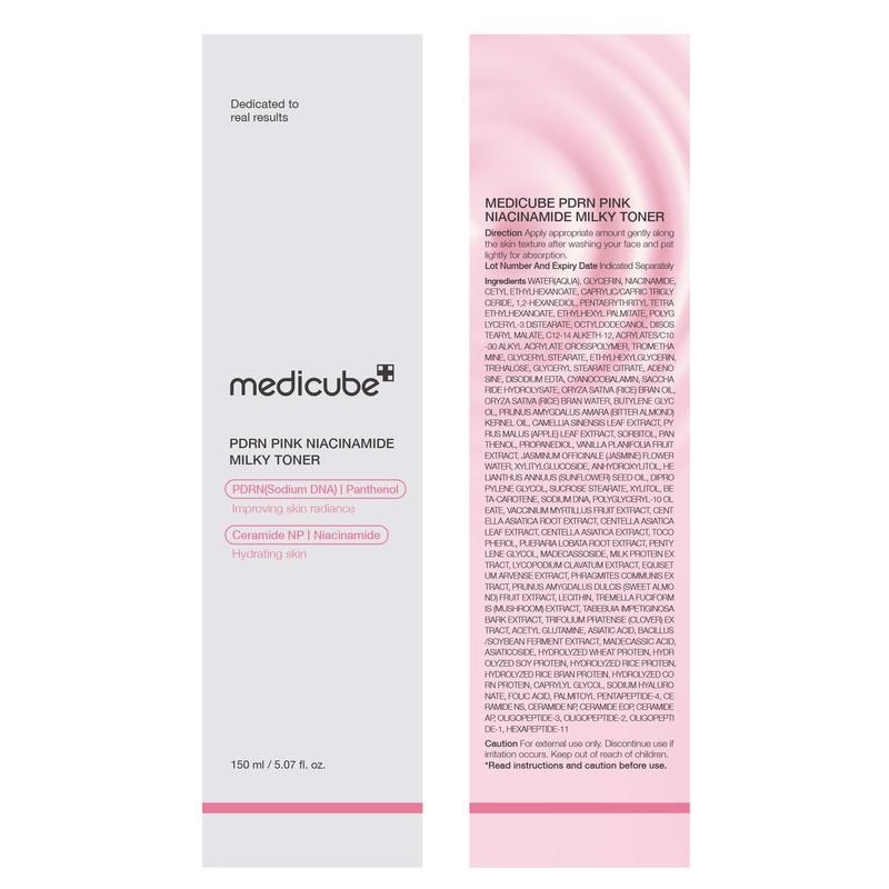 [medicube official] PDRN Pink Niacinamide Milky Toner for Hydrating, Moisturizing, Soothing, Ceramide, Peptide, Glass Glow Skin, Korean Skincare