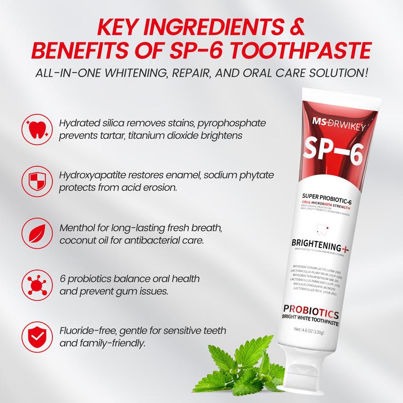 MSDRWIKEY 3-Pack Toothpaste Combo | 7Pro Fresh Formula | Fluoride-Free Enamel Repair &amp; Sensitive Teeth Care | Fresh Mint