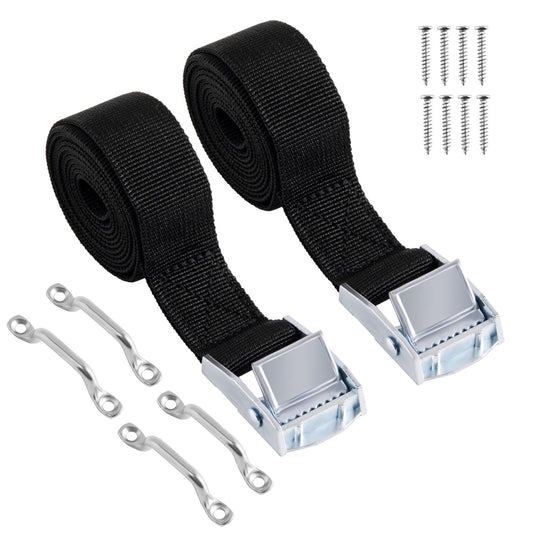 1" x 4ft Battery Tie Down Straps for Boats,Battery Hold Down with Cam Buckle,Stainless Steel Bracket and SS Screws Used for Cooler,Battery Box,Fuel Tank,Luggage Belt,RV