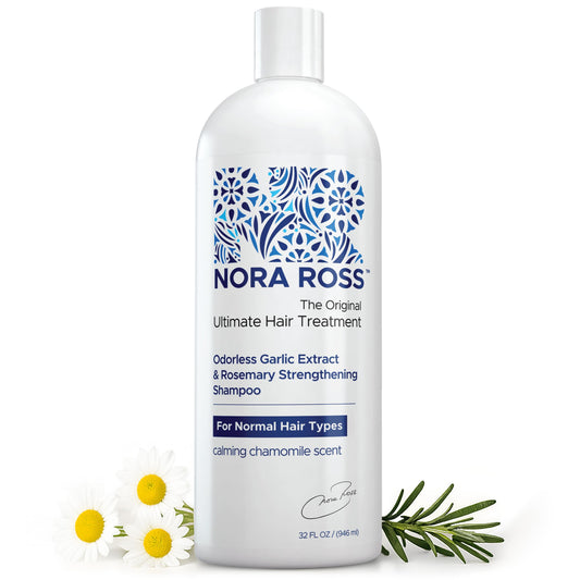 Nora Ross Classic Garlic Shampoo – Thickening and Hair Growth Shampoo for Men and Women with Normal to Dry, Thinning Hair – All Natural Anti-Dandruff and Scalp Cleanser Formula with Rosemary – 32oz