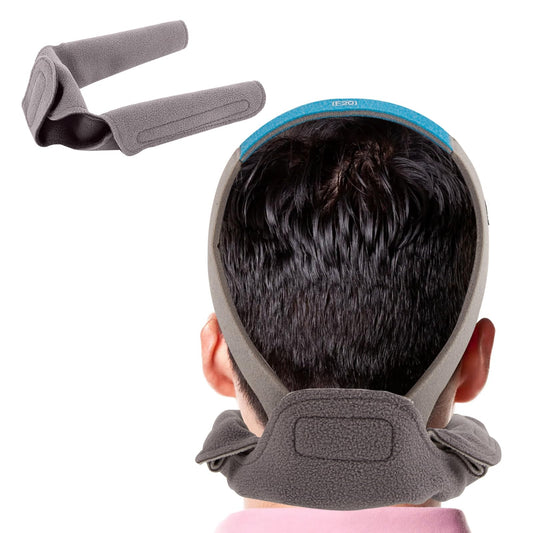 CPAP Neck Pad for CPAP Headgear Straps, CPAP Neck Pad Cushion, Fleece Comfort Mask Strap Cover, CPAP Accessories, Pressure Relief(Gray)