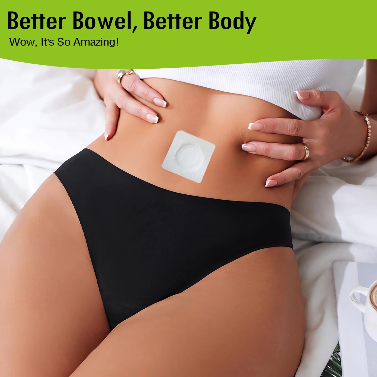 12Pcs Hypoallergenic Castor Oil Pack Wrap for Belly Button, 3.2 x 3.2 inches Disposable, Self-Adhesive, and Highly Absorbent Castor Oil Wraps Patch Pads - White