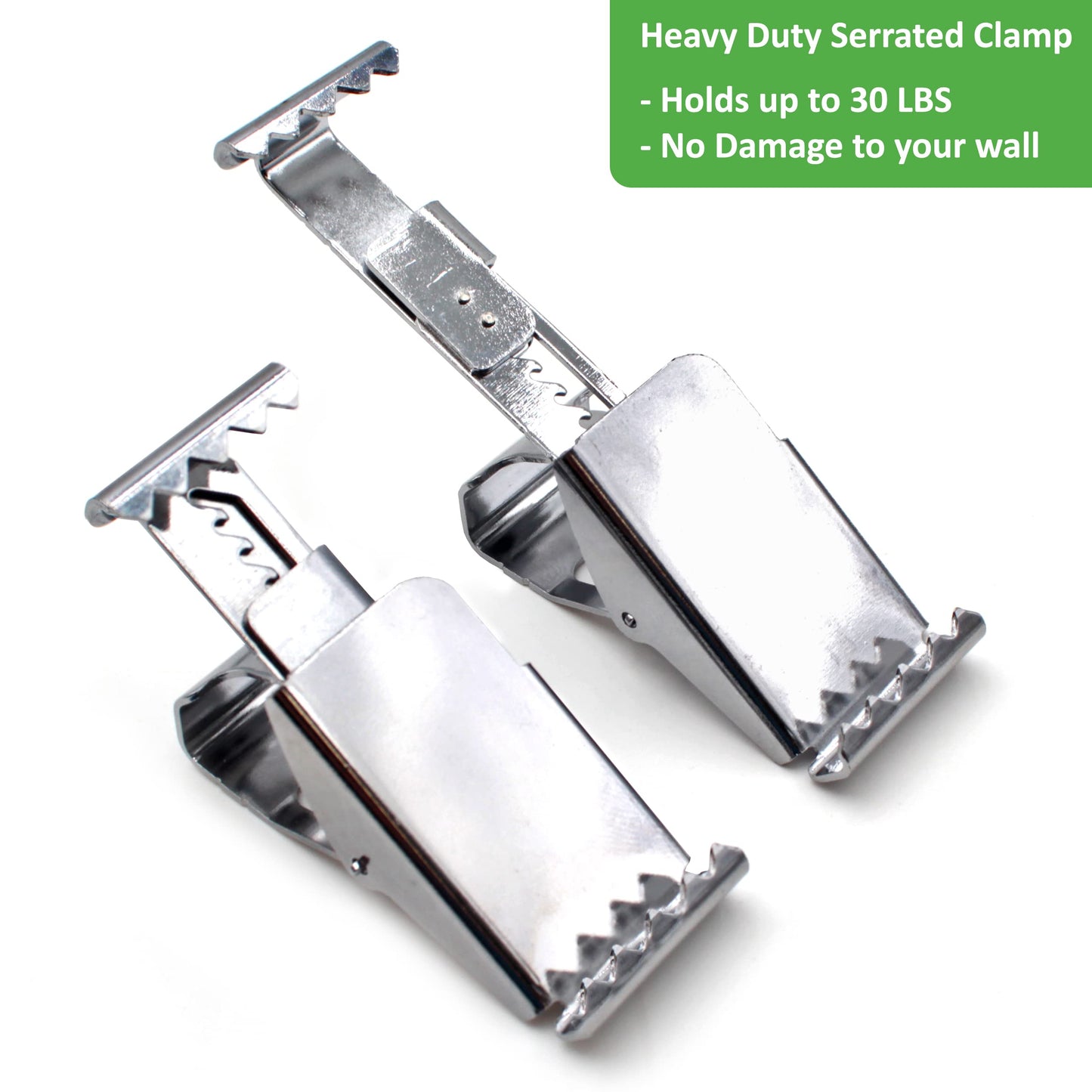 Hangman Brick Hangers Clamps Outdoor Heavy Duty 2-1/4' to 2-3/4' Brick Hooks 30lbs No Wall Damage: No Drill, Holes, Nails or Screws (2 Pack), Metal, (BH-1)