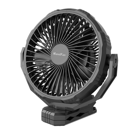 HandFan Upgraded Golf Cart Fan-10000mAh Portable Strengthen Clip on Fan Rechargeable battery Operated, 8 Inch Cordless Fan with Hook for Camping, Beach, Tent, Treadmill, Desk, Bed, RV, Office