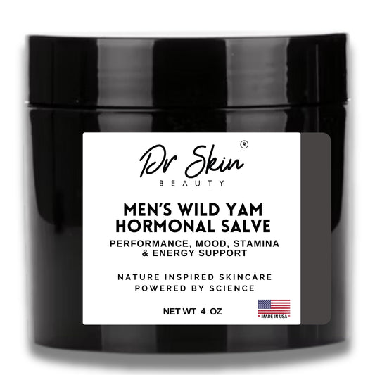 Dr. Skin Men's Organic Wild Yam Cream for Hormone Balance 4oz | Natural Hormonal Support Balance Cream | Made in the USA | Men's T- Booster - Stamina, Endurance, & Strength Booster