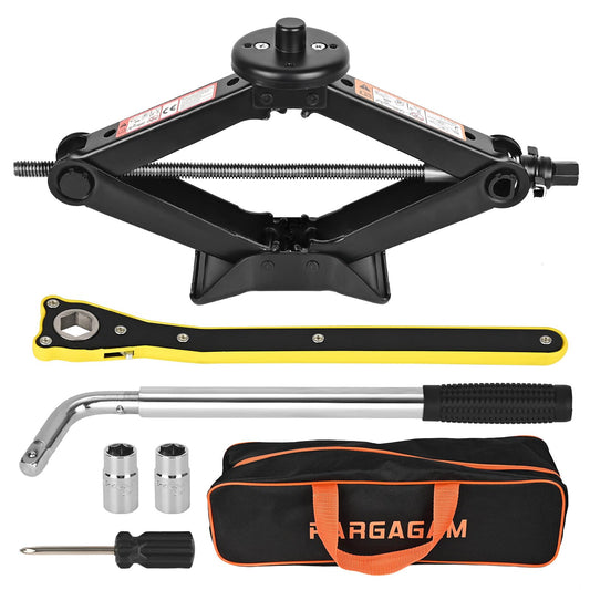 Car Jack Kit for Tesla Model 3/S/X/Y – 2.5 Ton Scissor Jack with Tesla Jack Pads & Tesla Tire Repair Kit for Spare Tire Changing and Repair Tools