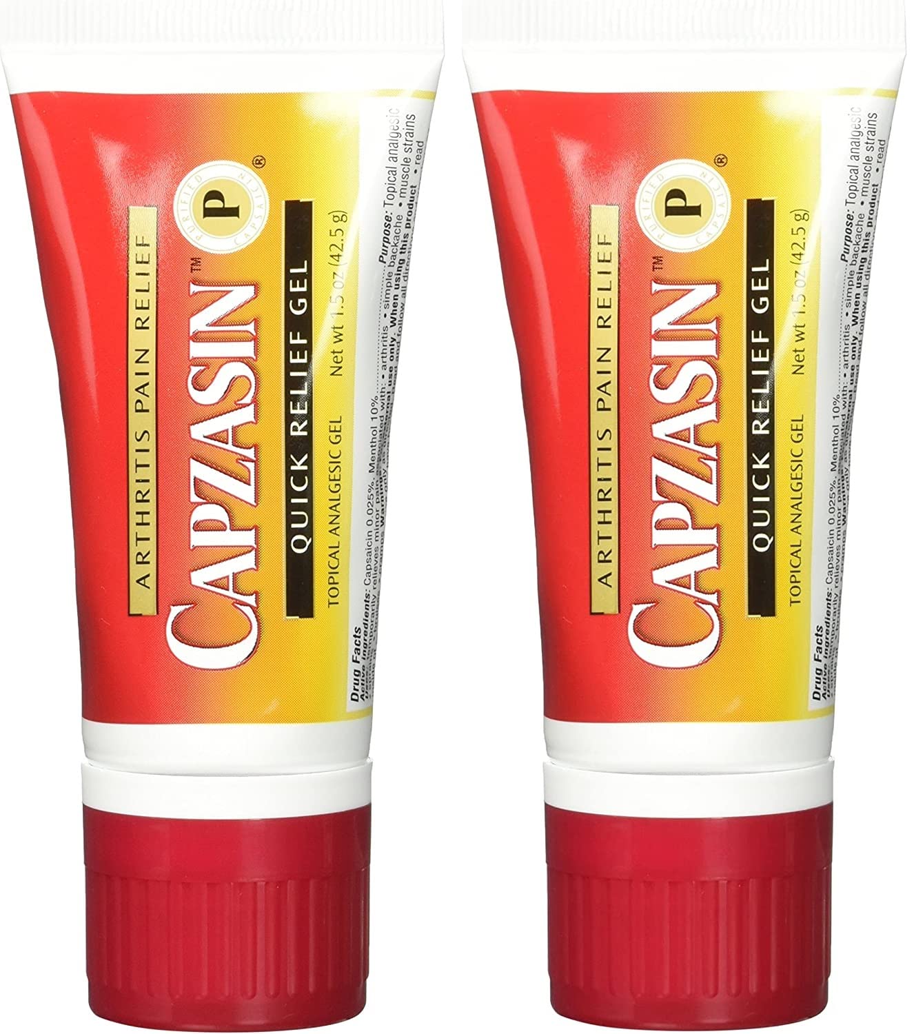 Capzasin Arthritis Pain Relief, Quick Relief Gel, No Mess Sponge Applicator 1.5 oz (42.5 g) - Pack of 2