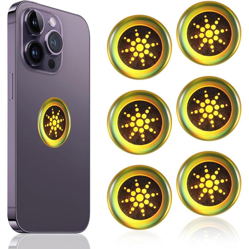 (12 PCs) Protection Anti-Radiation  for Phone, Airpods, Fridge, andLaptop Less Mobile Radiation Electronic Accessories Protection Stickers Gold/Silver fo rDevices smartphone