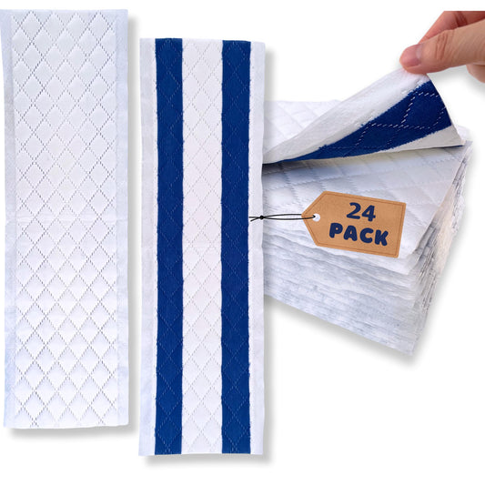 18 Inch Microfiber Disposable Mop Pad 24 Pack for All 16-18'' Hook & Loop System Mop, Wet Dry Cleaning Pad Compatible with Bona,Rubbermaid,Turbo,Norwex (18 in, 24 Pack)